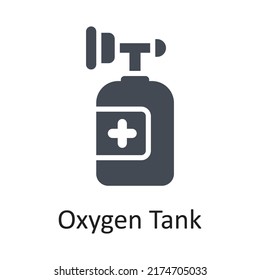 Oxygen Tank vector Solid Icon Design illustration on White background. EPS 10 File