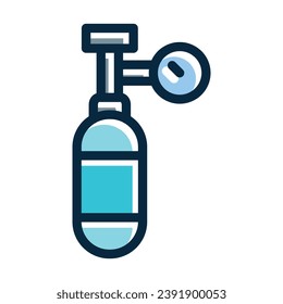 Oxygen Tank Vector Thick Line Filled Dark Colors Icons For Personal And Commercial Use.
