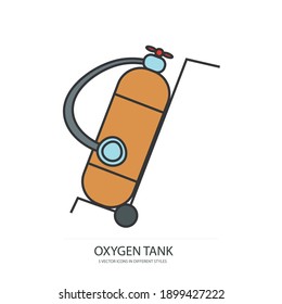 oxygen tank vector type icon