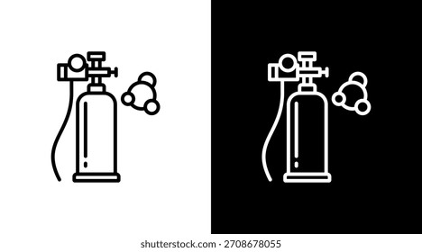 Tanque de oxígeno blanco Icon Set Design