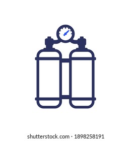 oxygen tanks icon on white