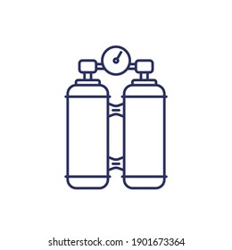 oxygen tanks line icon on white