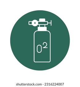 Oxygen tanks Vector Icon with trendy background colors that can easily edit or modify

