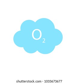 Oxygen text on blue cloud vector