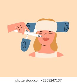 Oxygen Therapy. Vector illustration in hand draw style