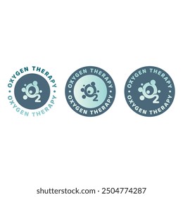 Oxygen therapy vector label. Healing, healthcare procedure icon.