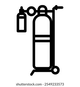 Oxygen tube icon in  Outline Style. Line art