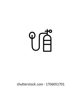 oxygen tube icon. simple, flat, black, outline. health and medical icon.