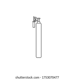 oxygen tube icon. simple, flat, black, outline. health and medical icon.