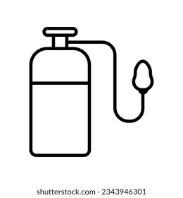oxygen tube icon. simple, flat, black, outline. health and medical icon. isolated on white background.