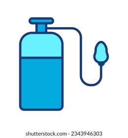 oxygen tube icon. simple, flat, black, outline. health and medical icon. isolated on white background.