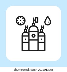 Sauerstoffrohrsymbol, Vektorgrafik mit Umriss-Stil einzeln auf weißem Hintergrund. Symbol für Vektorgrafik Symbol Symbol-Konzept für Medizin, Wissenschaft, Web, Apps, Technologie und Projekt