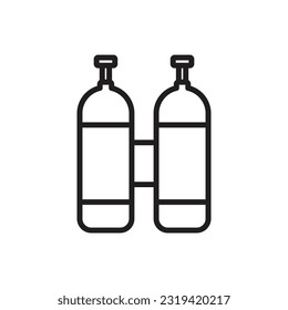 Oxygen Tube Outline Icon vector Illustration