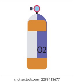 Oxygen tube for scuba diving vector illustration