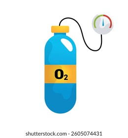 Oxygen vector cartoon illustration on the white background