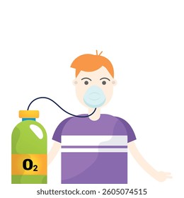 Oxygen vector cartoon illustration on the white background