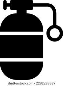 ilustración del vector de oxígeno en un fondo transparente. Símbolos de calidad superior. Iconos vectoriales de glifos para diseño de conceptos y gráficos. 
