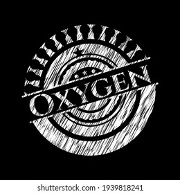 Oxygen written on a chalkboard. Vector Illustration. Detailed. 