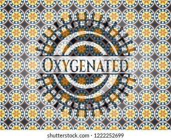 Oxygenated arabic badge background. Arabesque decoration.