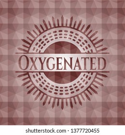 Oxygenated red seamless polygonal badge.