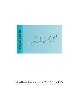 Diagrama de estrutura esquelética de oxiluciferina.Molécula orgânica composta ilustração científica.
