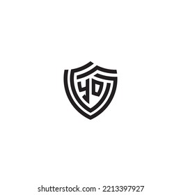 El concepto de pantalla de línea abstracta OY en un diseño profesional de alta calidad que se imprimirá en cualquier medio de impresión