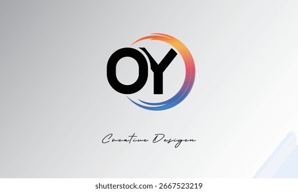 OY Creative Letter Logo with Gradient Circle Swirl