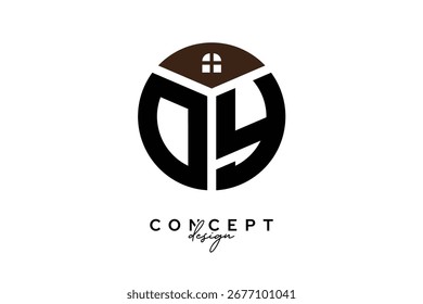 OY Criativo Imobiliário Monograma Logotipo Conceito Design em forma de círculo