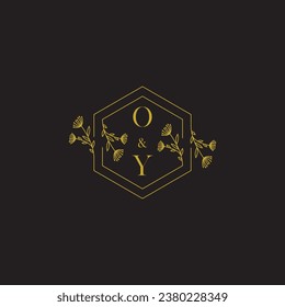 OY elegant wedding initial logo in high quality professional design that will print well across any print media