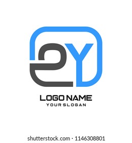 OY initial box letter logo template vector