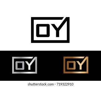 OY initial box shape Logo designs template
