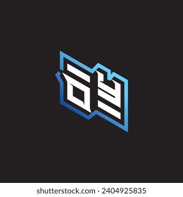 OY initial gaming team, youtube, twitch and clipart stock illustration logo