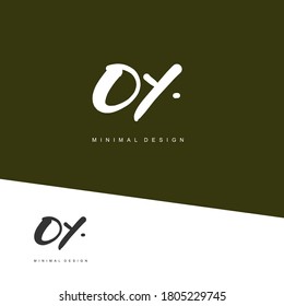 OY Initial handwriting or handwritten logo for identity. Logo with signature and hand drawn style.