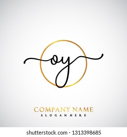 OY Initial Handwriting logo template vector