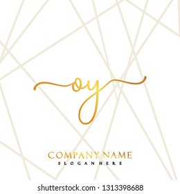 OY Initial Handwriting logo template vector