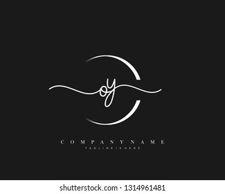 OY initial handwriting logo template vector