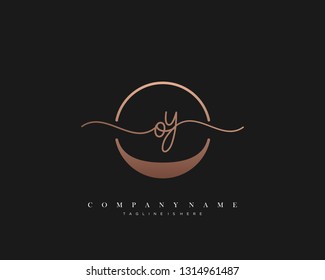 OY initial handwriting logo template vector
