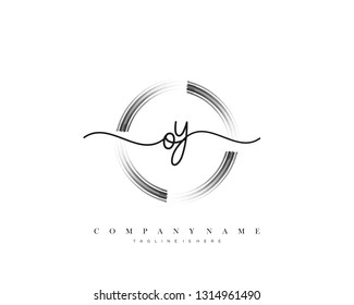 OY initial handwriting logo template vector