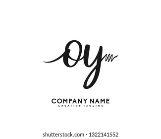 OY Initial Handwriting Logo Template Vector