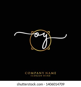 OY Initial handwriting logo template
