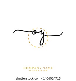 OY Initial handwriting logo template