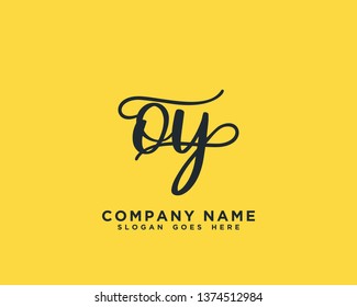 OY Initial Handwriting Logo Vector