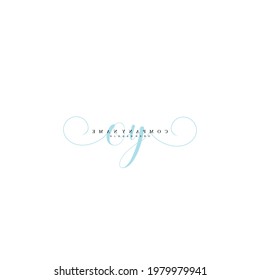 OY Initial handwriting logo vector illustration