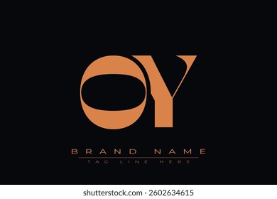 OY initial letter logo design. Letter O and Y luxury alphabet letter logo icon template