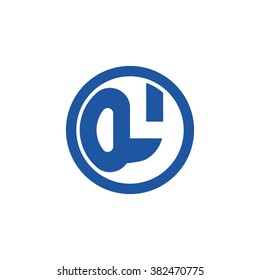 OY initial letters circle business logo blue