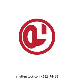 OY initial letters circle business logo red
