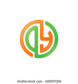 OY initial letters looping linked circle logo orange green