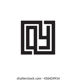 OY initial letters looping linked square monogram logo