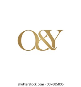 O&Y Initial logo. Ampersand monogram golden logo