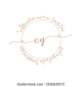 OY Initial monogram handwriting luxury illustration